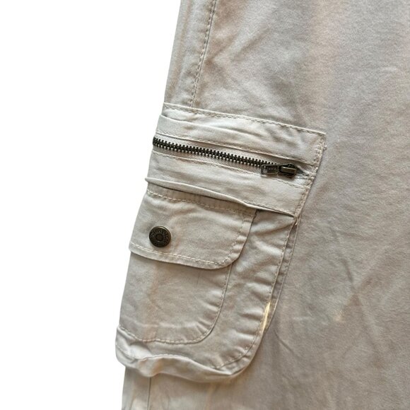 Vintage Paris Blues Cargo Pants Beige Wide Leg Drawstring Hem Lagenlook Size 5 - Picture 2 of 8